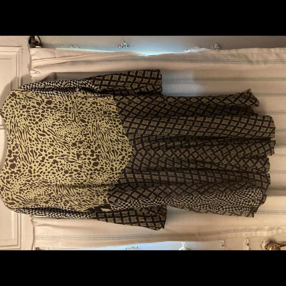 Sacred Threads Mixed Fabric Greens And Black Kimo… - image 6